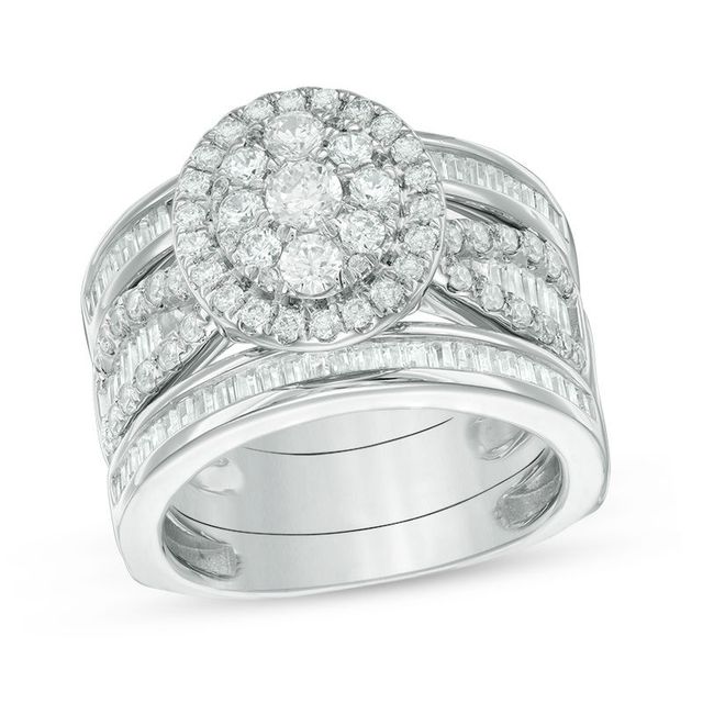 2.00 CT. T.W. Diamond Frame Bridal Set in 14K White Gold|Peoples Jewellers