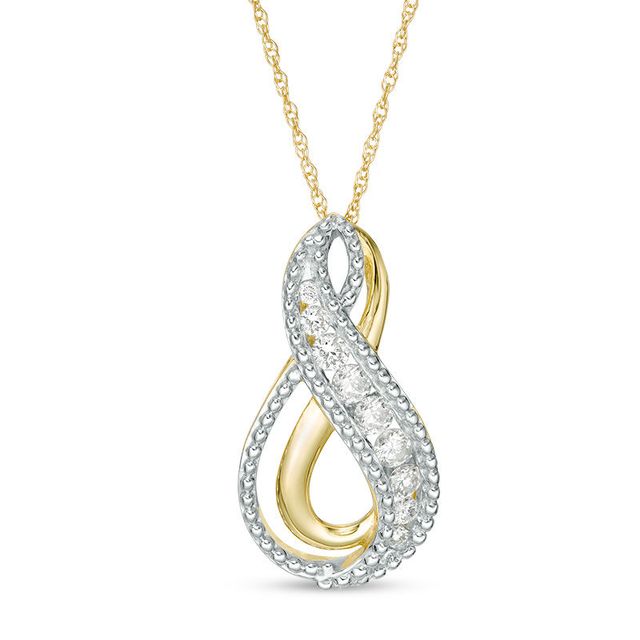 0.33 CT. T.W. Diamond Double Infinity Pendant in 10K Gold|Peoples Jewellers