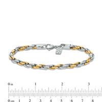 Men's Rope Chain Necklace and Bracelet Set in Stainless Steel and Yellow IP|Peoples Jewellers