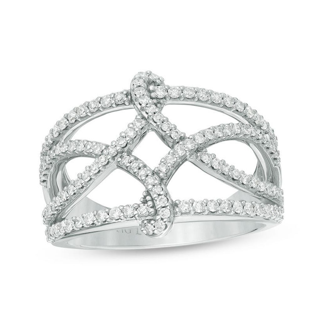 Vera Wang Love Collection CT. T.W. Diamond Open Twist Ring in Sterling Silver|Peoples Jewellers