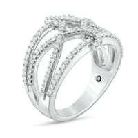 Vera Wang Love Collection CT. T.W. Diamond Open Twist Ring in Sterling Silver|Peoples Jewellers