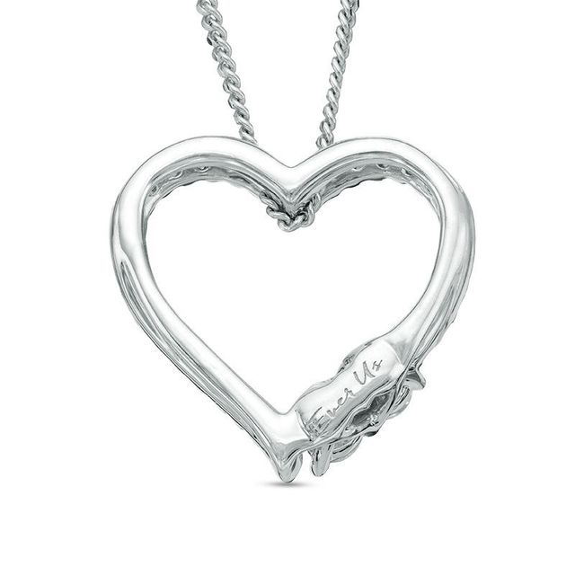 Ever Us™ 0.95 CT. T.W. Two-Stone Diamond Heart Pendant in 14K White Gold - 19"|Peoples Jewellers