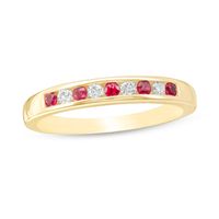 Garnet and 0.115 CT. T.W. Diamond Channel-Set Band in 10K Gold|Peoples Jewellers