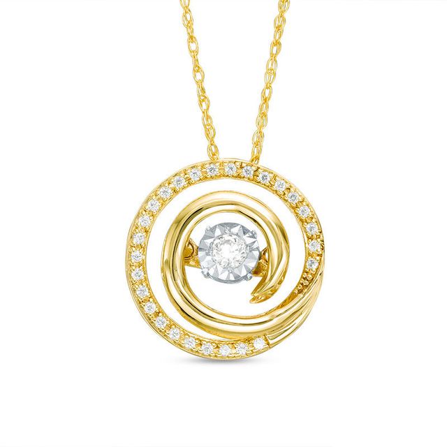 Unstoppable Love™ 0.13 CT. T.W. Diamond Swirl Frame Pendant in 10K Gold|Peoples Jewellers