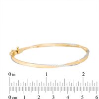 3.2mm Diamond-Cut Twist Hinged Bangle in 10K Two-Tone Gold|Peoples Jewellers