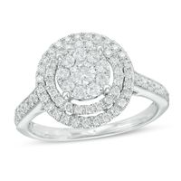 0.75 CT. T.W. Diamond Triple Frame Ring in 10K White Gold|Peoples Jewellers