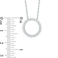 0.25 CT. T.W. Diamond Sunburst Circle Pendant in 10K White Gold|Peoples Jewellers