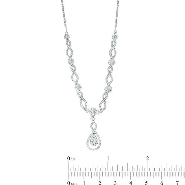 1.00 CT. T.W. Composite Diamond Teardrop Infinity Necklace in 10K White Gold - 17"|Peoples Jewellers