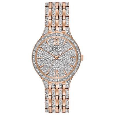 Ladies' Bulova Phantom Crystal Accent Rose-Tone Watch (Model: 98L235)|Peoples Jewellers