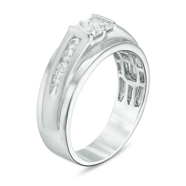 Men's 0.60 CT. T.W. Quad Square-Cut Diamond Wedding Band in 10K White Gold|Peoples Jewellers