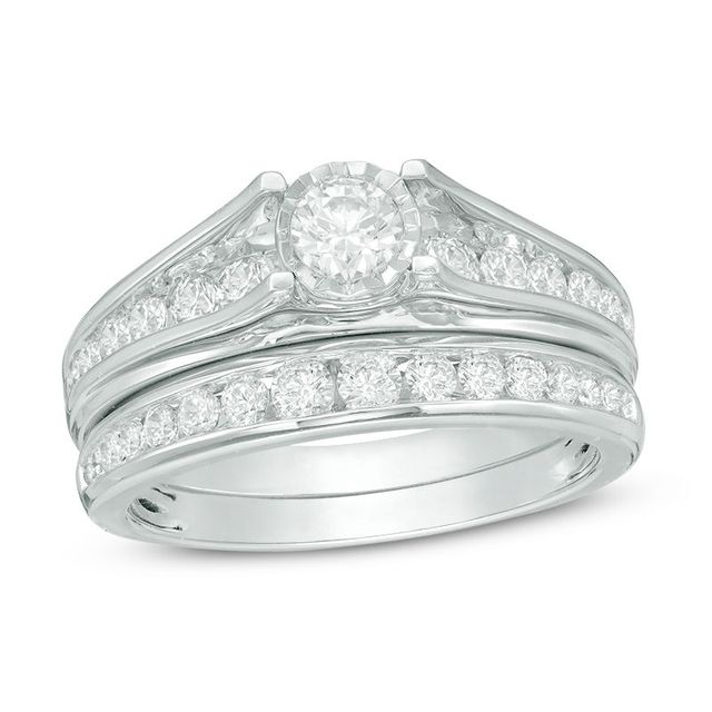 1.00 CT. T.W. Diamond Bridal Set in 10K White Gold|Peoples Jewellers