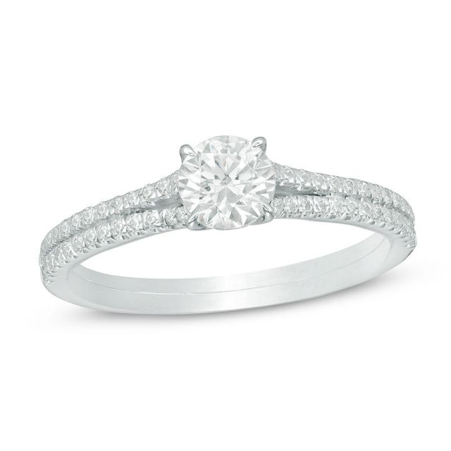 0.75 CT. T.W. Diamond Split Shank Engagement Ring in 14K White Gold|Peoples Jewellers