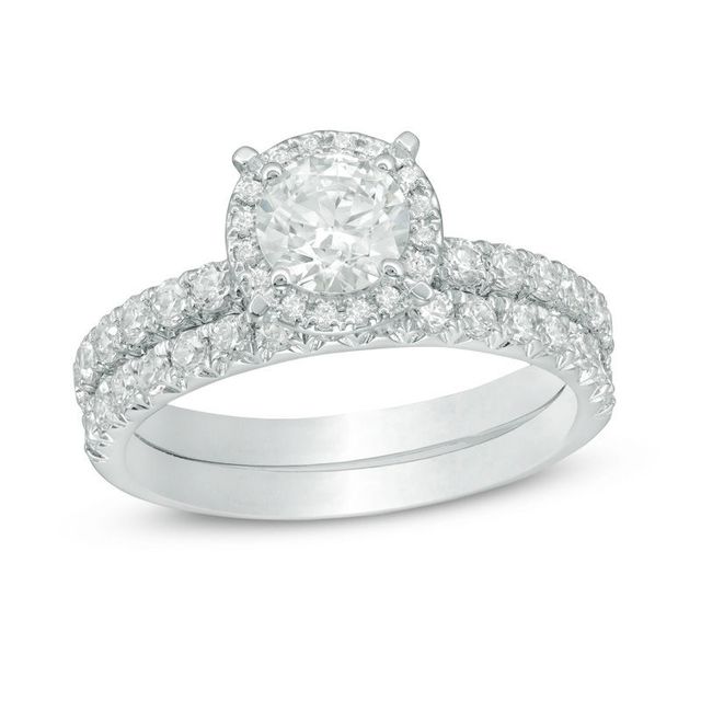 1.50 CT. T.W. Diamond Frame Bridal Set in 14K White Gold|Peoples Jewellers