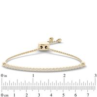 0.09 CT. T.W. Diamond Bar Bolo Bracelet in Sterling Silver with 14K Gold Plate - 9.0"|Peoples Jewellers