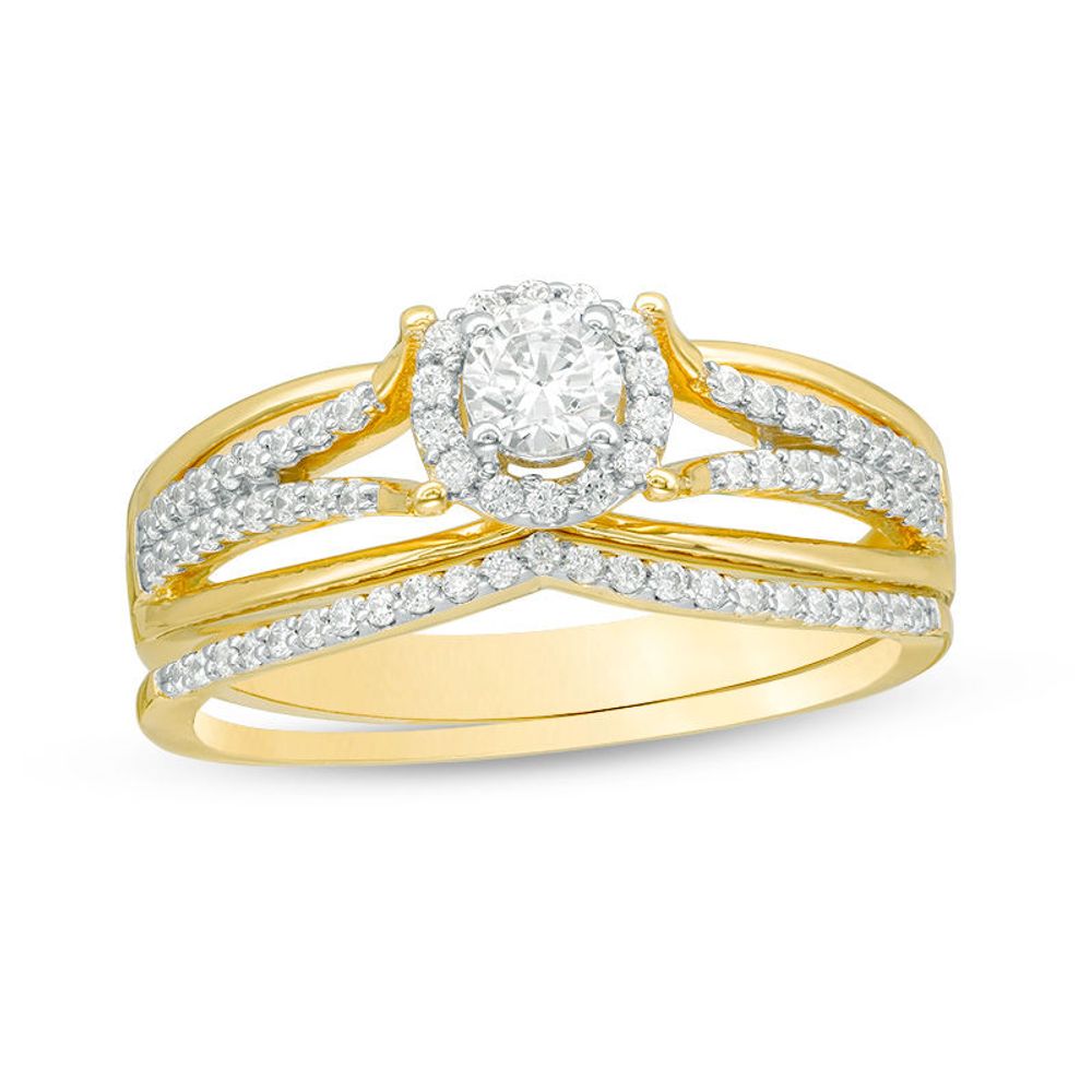 0.50 CT. T.W. Diamond Frame Bridal Set in 10K Gold|Peoples Jewellers