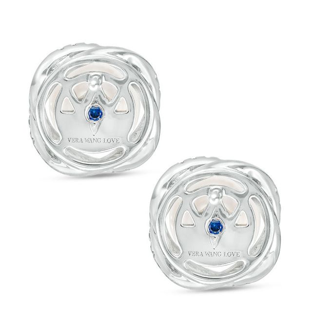 Vera Wang Love Collection 7.5-8.0mm Freshwater Cultured Pearl and 0.18 CT. T.W. Diamond Stud Earrings in Sterling Silver|Peoples Jewellers