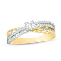 0.70 CT. T.W. Diamond Crossover Engagement Ring in 10K Two-Tone Gold|Peoples Jewellers