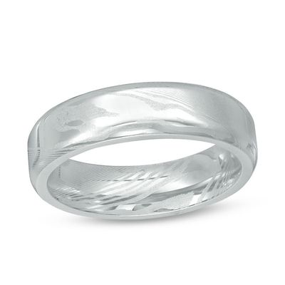 Men's 6.0mm Etched Wedding Band in Stainless Steel - Size 10|Peoples Jewellers