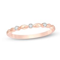 Diamond Accent Alternating Shapes Stackable Band in 10K Rose Gold|Peoples Jewellers