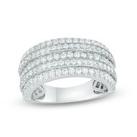 1.00 CT. T.W. Diamond Multi-Row Anniversary Ring in 10K White Gold|Peoples Jewellers