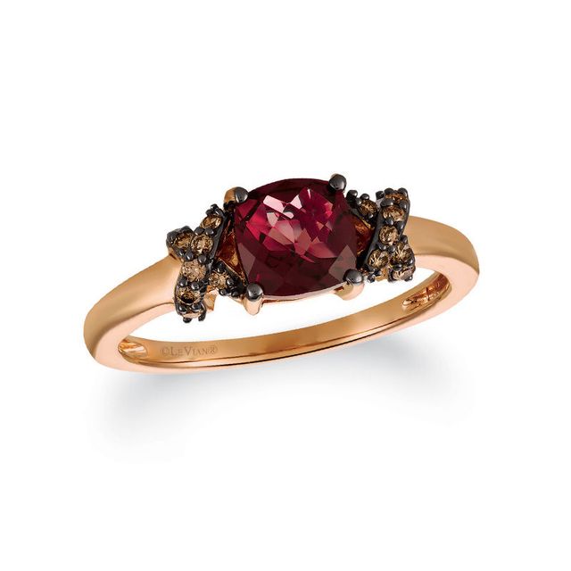 Next Generation Petite Le Vian® Raspberry Rhodolite™ and Diamond "X" Ring in 14K Strawberry Gold™|Peoples Jewellers