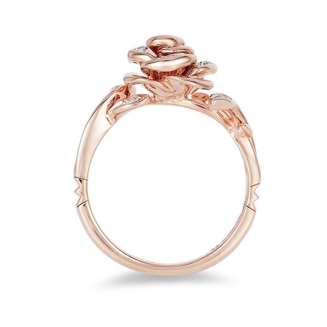 Enchanted Disney Belle 0.085 CT. T.W. Diamond Rose Ring in 10K Rose Gold|Peoples Jewellers