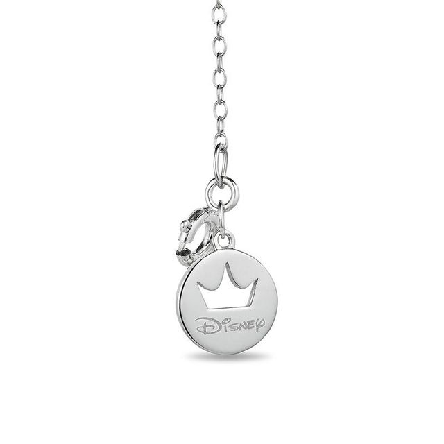 Enchanted Disney Snow White 3.5mm Garnet and 0.14 CT. T.W. Diamond Pendant in Sterling Silver and 10K Rose Gold - 19"|Peoples Jewellers