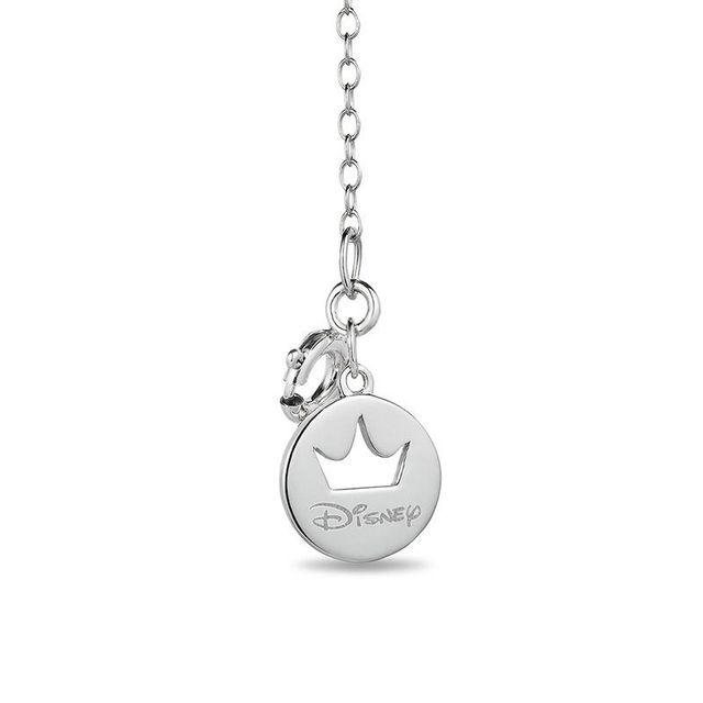 Enchanted Disney Cinderella 0.18 CT. T.W. Diamond Glass Slipper and Heart Pendant in Sterling Silver - 19"