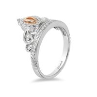 Enchanted Disney Cinderella 0.145 CT. T.W. Diamond Carriage Ring in Sterling Silver and 10K Rose Gold|Peoples Jewellers
