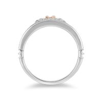 Enchanted Disney Cinderella 0.145 CT. T.W. Diamond Carriage Ring in Sterling Silver and 10K Rose Gold|Peoples Jewellers