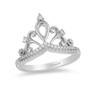 Enchanted Disney Princess 0.085 CT. T.W. Diamond Tiara Ring in Sterling Silver|Peoples Jewellers