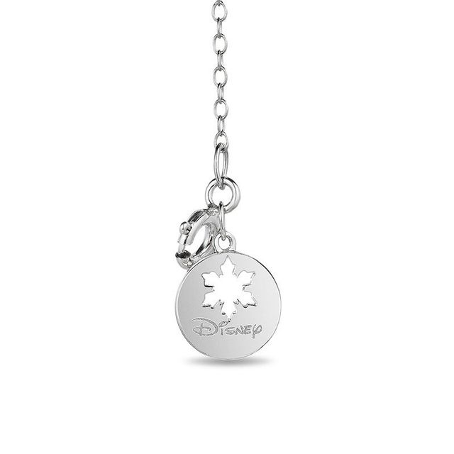 Enchanted Disney Elsa 0.18 CT. T.W. Diamond Snowflake Heart Pendant in Sterling Silver - 19"|Peoples Jewellers