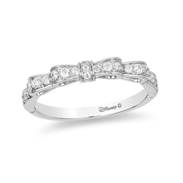 Enchanted Disney Snow White 0.23 CT. T.W. Diamond Bow Wedding Band in 14K White Gold|Peoples Jewellers