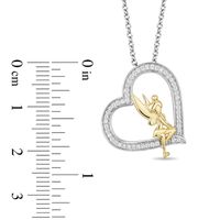 Enchanted Disney Tinker Bell 0.18 CT. T.W. Diamond Heart Pendant in Sterling Silver and 10K Gold - 19"|Peoples Jewellers