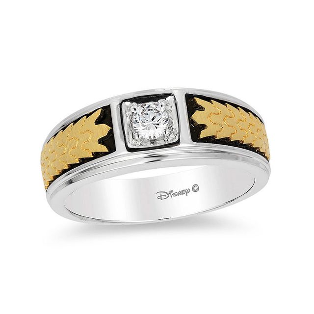 Enchanted Disney Men's 0.18 CT. Diamond Solitaire Crown Band in 14K Two-Tone Gold|Peoples Jewellers