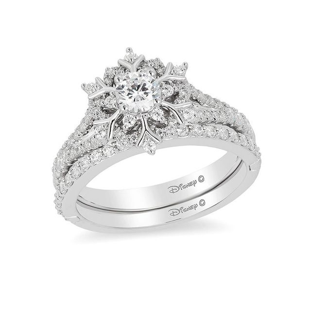 Enchanted Disney Elsa 0.63 CT. T.W. Diamond Snowflake Engagement Ring in 14K White Gold|Peoples Jewellers