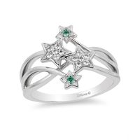 Enchanted Disney Tinker Bell Tourmaline and 0.085 CT. T.W. Diamond Star Ring in Sterling Silver|Peoples Jewellers