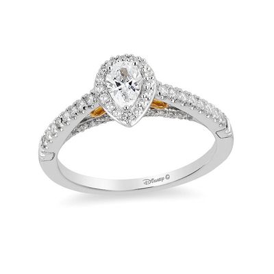 Enchanted Disney Merida 0.50 CT. T.W. Pear-Shaped Diamond Frame Engagement Ring in 14K Two-Tone Gold|Peoples Jewellers