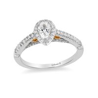 Enchanted Disney Merida 0.50 CT. T.W. Pear-Shaped Diamond Frame Engagement Ring in 14K Two-Tone Gold|Peoples Jewellers