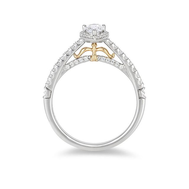 Enchanted Disney Merida 0.50 CT. T.W. Pear-Shaped Diamond Frame Engagement Ring in 14K Two-Tone Gold