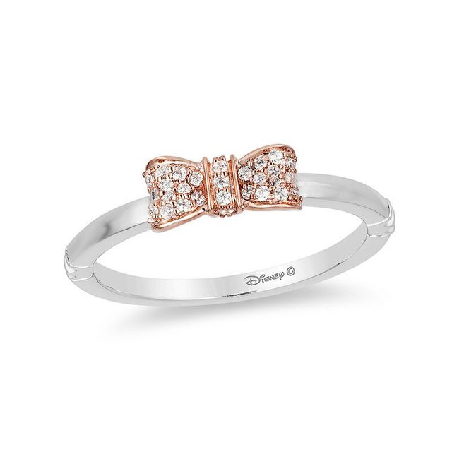 Enchanted Disney Snow White 0.09 CT. T.W. Diamond Bow Anniversary Band in 14K Two-Tone Gold|Peoples Jewellers