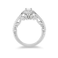 Enchanted Disney Ariel 1.00 CT. T.W. Oval Diamond Frame Engagement Ring in 14K White Gold|Peoples Jewellers