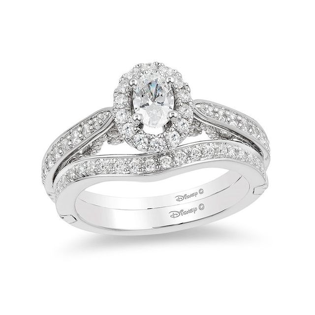Enchanted Disney Ariel 1.00 CT. T.W. Oval Diamond Frame Engagement Ring in 14K White Gold|Peoples Jewellers