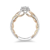 Enchanted Disney Rapunzel 0.70 CT. T.W. Pear-Shaped Diamond Frame Twist Engagement Ring in 14K Two-Tone Gold - Size 7|Peoples Jewellers