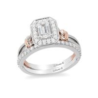 Enchanted Disney Snow White 0.58 CT. T.W. Emerald-Cut Diamond Frame Engagement Ring in 14K Two-Tone Gold|Peoples Jewellers