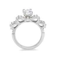 Enchanted Disney Snow White 1.70 CT. T.W. Emerald-Cut Diamond Bow Engagement Ring in 14K White Gold|Peoples Jewellers