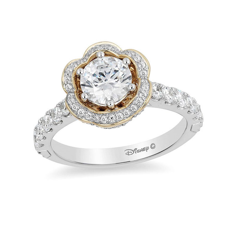 Peoples Enchanted Disney Belle 1.45 CT. T.W. Diamond Frame Engagement Ring  in 14K Two-Tone Gold|Peoples Jewellers | Niagara Pen Centre