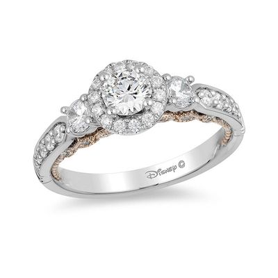 Enchanted Disney Jasmine 1.04 CT. T.W. Diamond Three Stone Engagement Ring in 14K White Gold|Peoples Jewellers