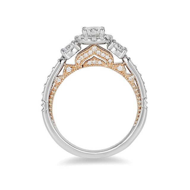 Enchanted Disney Jasmine 1.04 CT. T.W. Diamond Three Stone Engagement Ring in 14K White Gold|Peoples Jewellers