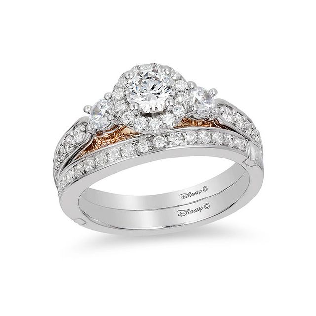 Enchanted Disney Jasmine 1.04 CT. T.W. Diamond Three Stone Engagement Ring in 14K White Gold|Peoples Jewellers